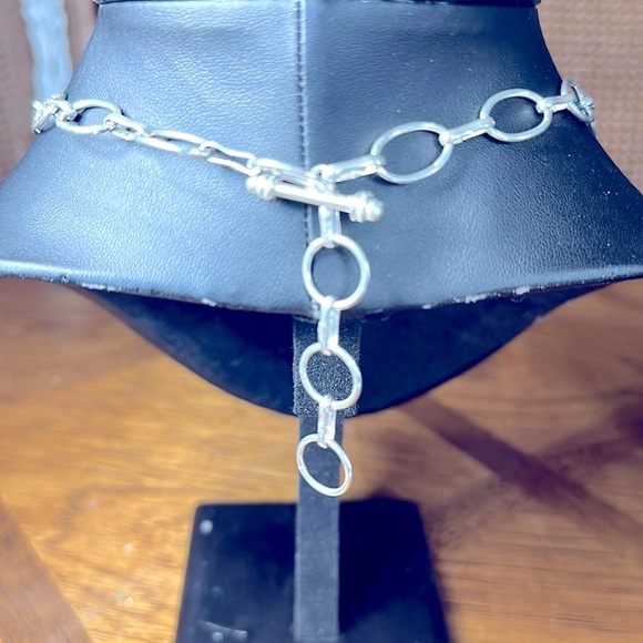 Moldavite, Peridot And Fossil Shell Sterling Silver Statement Necklace - Picture 3 of 6